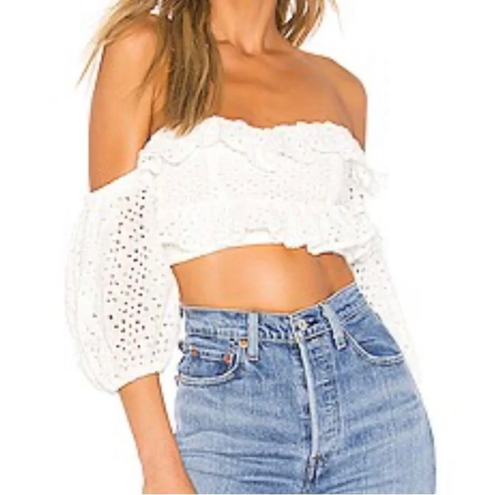 Superdown Tiff Ruffle Crop Top - Picture 1 of 5